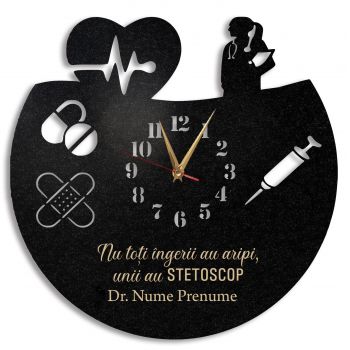 Ceas Personalizat cu nume Doctorita 01 - Diametru 45 cm