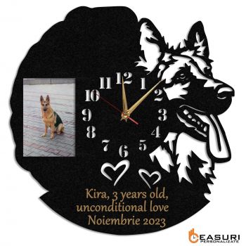 Ceas Personalizat cu poza Caine Ciobanesc German 01 - Diametru 35 cm