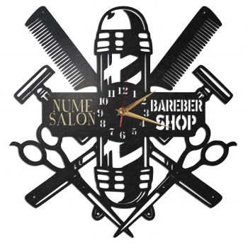 Ceas personalizat frizerie barbershop 12 - Diametru 45 cm