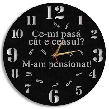 Ceas Personalizat Pensionar Cifre Mari - Diametru 45 cm