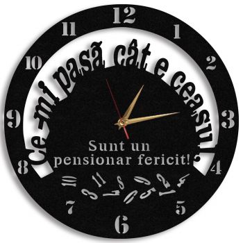 Ceas Personalizat Pensionar Fericit - Diametru 35 cm