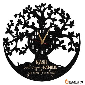 Ceas Personalizat Pentru Nasi Copacul Vietii 01 - Diametru 35 cm
