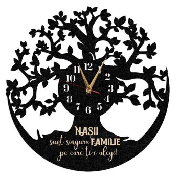 Ceas Personalizat Pentru Nasi Copacul Vietii 01 - Diametru 45 cm