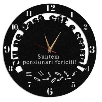 Ceas personalizat pentru pensionari fericiti - Diametru 45 cm