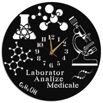 Ceas Personalizat Profesor Laborator Chimie Analize 01 - Diametru 45 cm