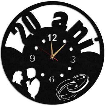 Ceas Personalizat Aniversare 20 Ani Casatorie - Diametru 35 cm