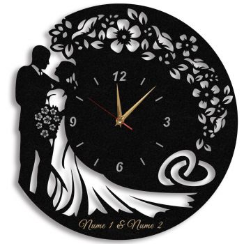 Ceas Personalizat Aniversare Casatorie relatie 02 - Diametru 45 cm