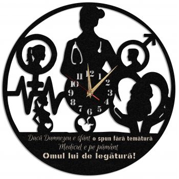 Ceas Personalizat Cadou Medic Obstetrician Ginecolog - Diametru 45 cm