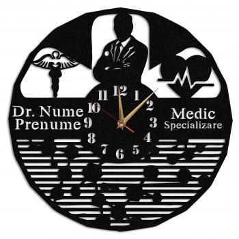 Ceas personalizat cadou medic specialist 01 - Diametru 45 cm