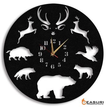Ceas Personalizat Cerb Mistret Lup Rate Urs Vulpe - Diametru 35 cm