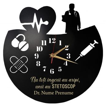 Ceas Personalizat cu nume Doctor 01 - Diametru 45 cm
