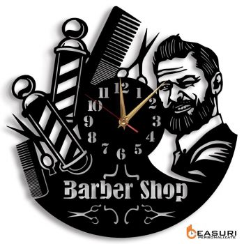 Ceas personalizat frizerie barbershop 02 - Diametru 35 cm