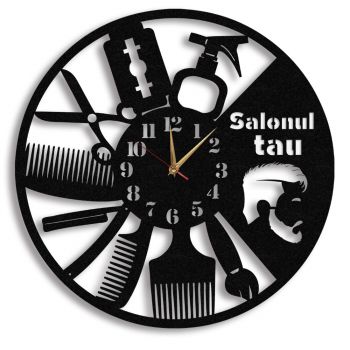 Ceas personalizat frizerie barbershop 03 - Diametru 35 cm
