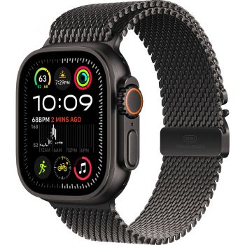 Apple Apple Watch Ultra2 v2 Cellular 49mm Black Titanium Case with Black Titanium Milanese Loop - L