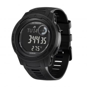 Ceas barbatesc digital Avtrek CS1759, silicon, negru, cadran negru