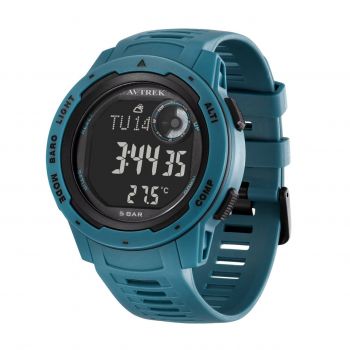 Ceas barbatesc digital Avtrek CS1761, silicon, albastru, cadran negru