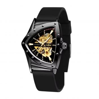 Ceas barbatesc Winner CS1750, automatic, silicon, negru, cadran negru