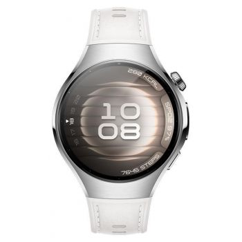 Ceas inteligent Smartwatch Huawei Watch 5, 42mm, Ecran AMOLED 1.38inch, Bluetooth, NFC, GPS, ECG, 5 ATM, Bratara Compozit (Alb)