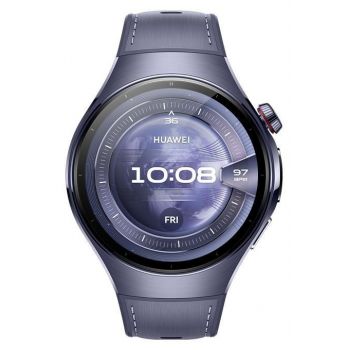 Ceas inteligent Smartwatch Huawei Watch 5, 46mm, Ecran AMOLED 1.5inch, Bluetooth, NFC, GPS, ECG, 5 ATM, Bratara Compozit (Violet)