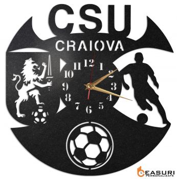 Ceas Personalizat Fotbal CSU Craiova 03 - Diametru 45 cm Ceas Personalizat Fotbal CSU Craiova 03 - Diametru 45 cm