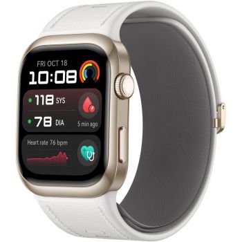 Huawei Smartwatch Huawei Watch D2, Gold aluminum alloy Case, Composite Leather Strap, Alb de firma original
