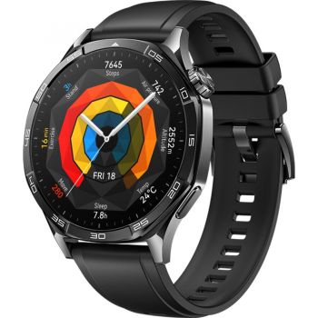 Huawei Smartwatch HUAWEI Watch GT 5, 46mm, GPS, Android-iOS, Black Fluoroelastomer Strap, Negru Huawei Smartwatch HUAWEI Watch GT 5, 46mm, GPS, Android-iOS, Black Fluoroelastomer Strap, Negru