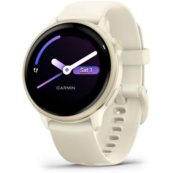 SmartWatch Garmin Vivoactive 6, GPS 42mm Lunar Gold, curea Bone