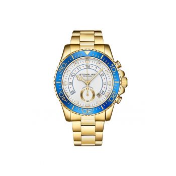 Ceas analog Brigadier Quartz Chronograph 42 mm cu bratara din otel inoxidabil -  Brigad - alb