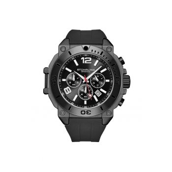 Ceas analog cronograf cu cuart - Spectra 50 mm - original STUHRLING - negru