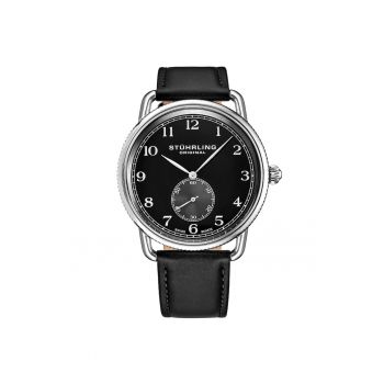 Ceas analog Decor Quartz - 41mm - Ceas clasic cu curea din piele -  Winche -Negru