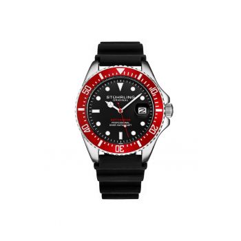 Ceas analog Depthmaster Quartz 42 mm cu curea din cauciuc -  negru