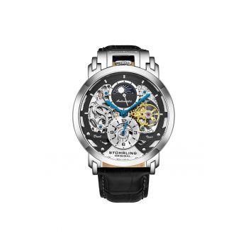 Ceas analog Dual Time Automatic 47 mm -  Menai - negru