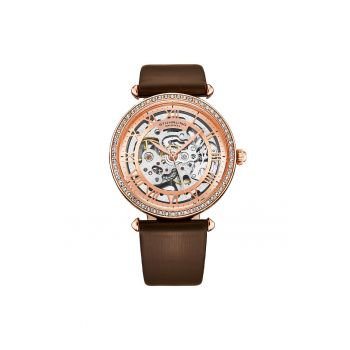 Ceas automatic cu cristale Luxe - Auriu rose