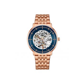 Ceas automatic cu model skeleton -  Auriu rose