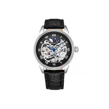 Ceas automatic cu o curea cu aspect de piele de crocodil -