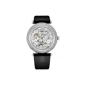 Ceas automatic decorat cu cristale Luxe - Negru