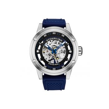 Ceas automatic Grandiose 4034 - cadran skeleton - 50 mm - curea din silicon -  4038 W - negru