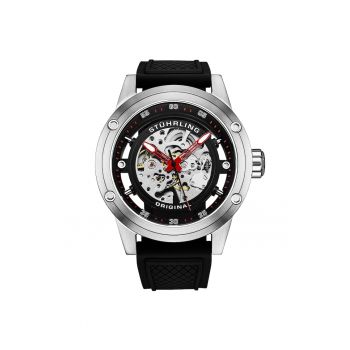 Ceas automatic Grandiose 4034 - cadran skeleton - 50 mm - curea din silicon -  Grandi - negru
