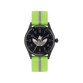 Ceas barbatesc  CODE FOUR - curea sintetica verde - carcasa inox - 42x10mm - rezistenta apa 5 ATM