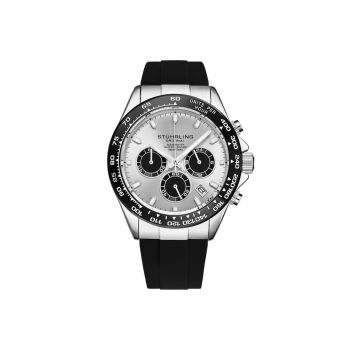 Ceas cronograf Aquamaster 4042 - 42 mm - luneta unidirectionala - curea din silicon -  Brilli - argintiu