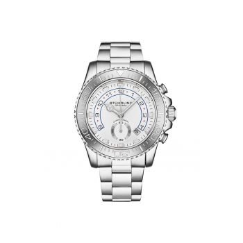 Ceas cronograf Brigadier Quartz Chronograph 42 mm cu bratara din otel inoxidabil -  Concor - alb