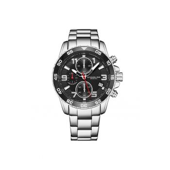Ceas cronograf Concorso Quartz 40 mm cu bratara din otel inoxidabil -  negru