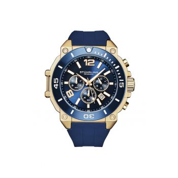 Ceas cronograf cu cuart - Spectra 50 mm -  ALBASTRU