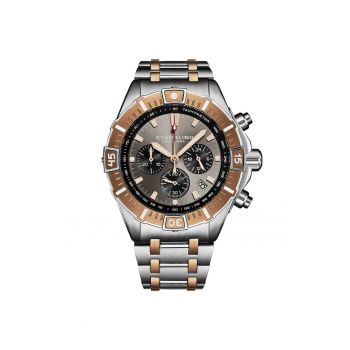Ceas cronograf cu mecanism cuart Stellar - argintiu - bronz