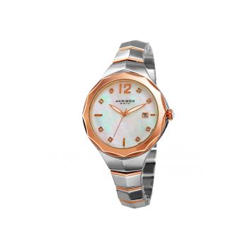 Ceas cu cadran sidefat AK932 -  AK933 - alb