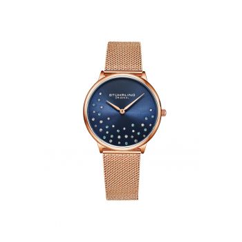 Ceas cu cristale Symphony - auriu rose