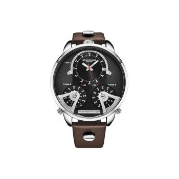 Ceas cu fuse orare multipleTerraTime Triple-Time Quartz 50 mm -  Duet 8 - Negru