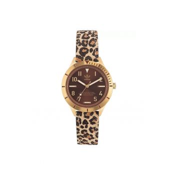 Ceas dama  EDITION THREE ICON SMALL - 36mm - curea piele naturala - inox - auriu