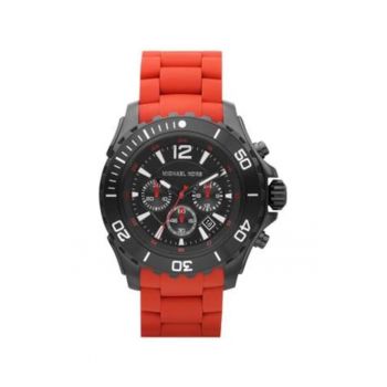 Ceas de barbati -  Inox/Cauciuc - 47mm - Rosu/Negru