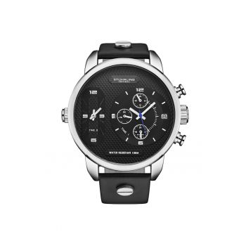 Ceas dual time cu mecanism cuart japonez Global GMT 52 mm -  Veloci - negru